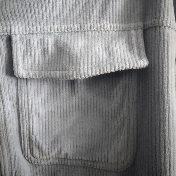 Aerie Light Blue Corduroy Utility Cropped Zip up Jacket size small - Picture 3 of 10